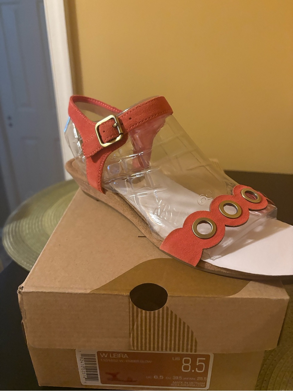 Koolaburra Coral Suede Wedge Sandal with Gold Buckle